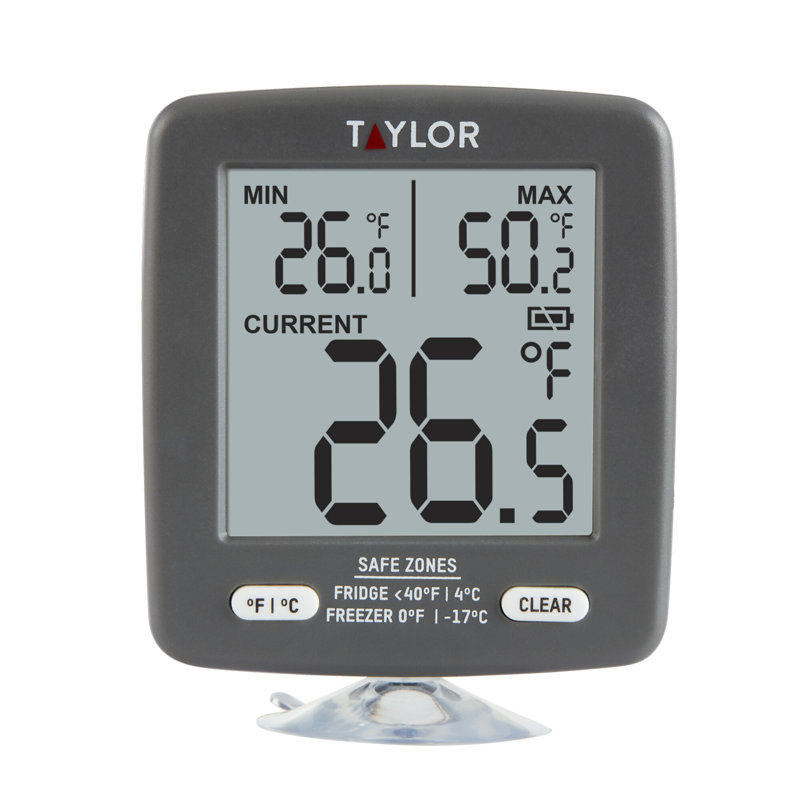 Thermomètre de cuisine à affichage LCD pour réfrigérateur / congélateur Taylor