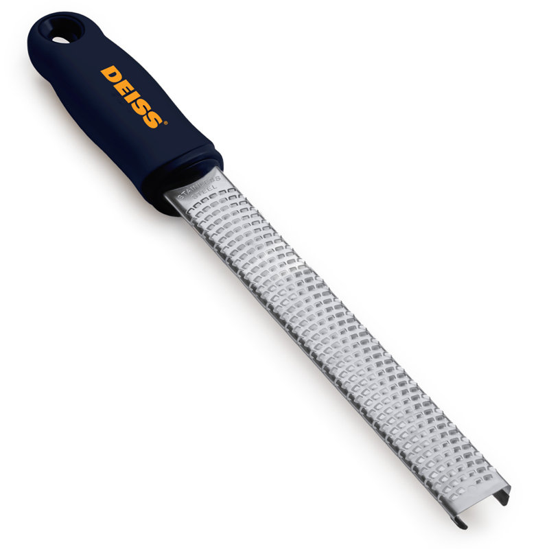 Deiss Pro Citrus Zester & Cheese Grater with Razor-Sharp, Stainless Steel Blade, Black/Silver