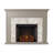 Marble Tiled Electric Fireplace Gray