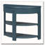 Console cannelée demi-lune avec tiroir et tablettes-600970663