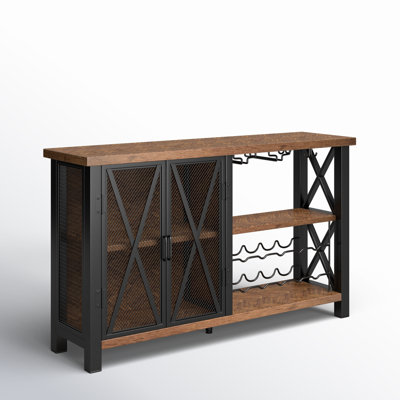 Bluffton Wine Bar Cabinet for Glasses, Sideboard with Doors