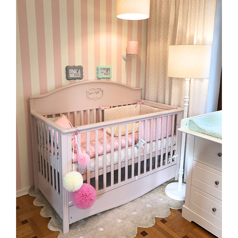 Winston 2 - Piece Cot Bedding Set, Pink/Grey