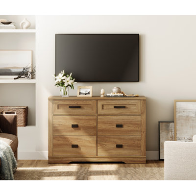 Laziza  Solid Wood Farmhouse Dresser For Bedroom With 6 Drawers
