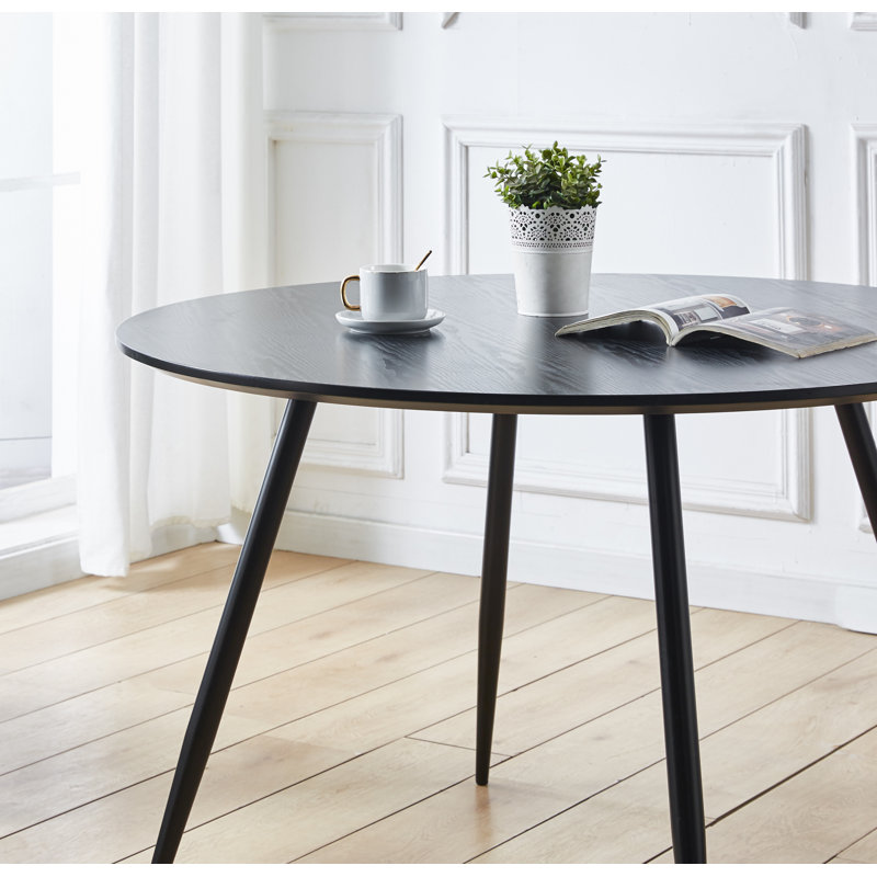 Mose Round Metal Base Dining Table