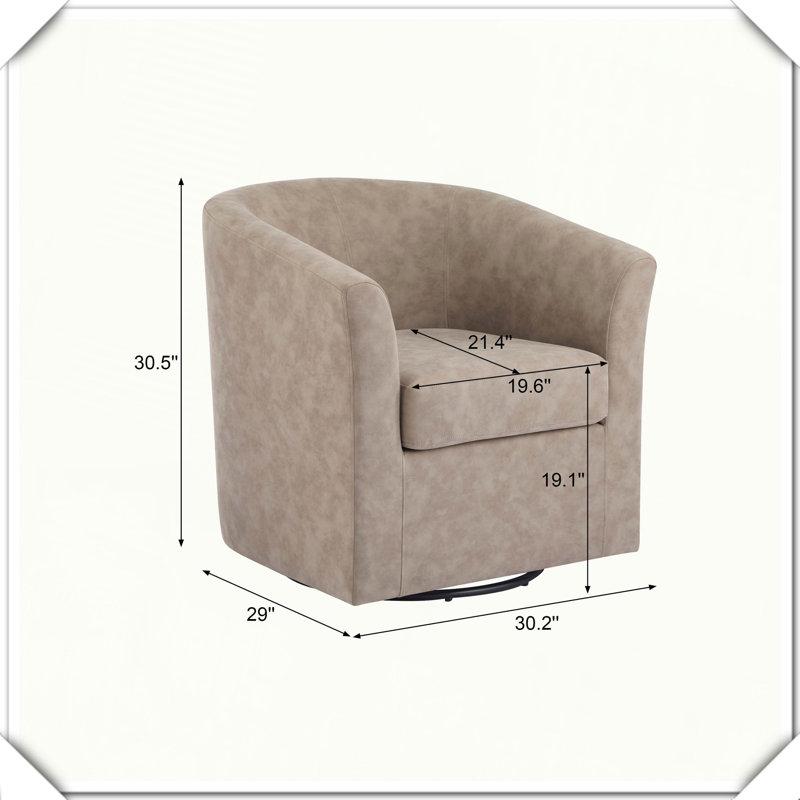 Le fauteuil demi-tonneau pivotant en similicuir ajoute confort et élégance, Abricot