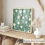 Impression florale de fleurs sauvages vertes et blanches III-974083609