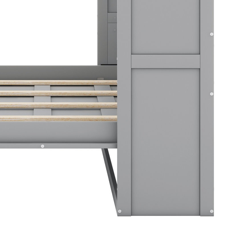 Sturdy Practical Murphy Bed, Gray, Full