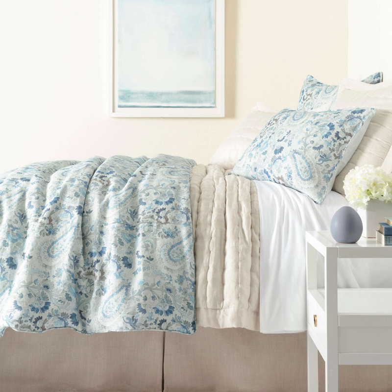 Ines Linen Duvet Cover, Twin/Twin XL Duvet Cover, Blue