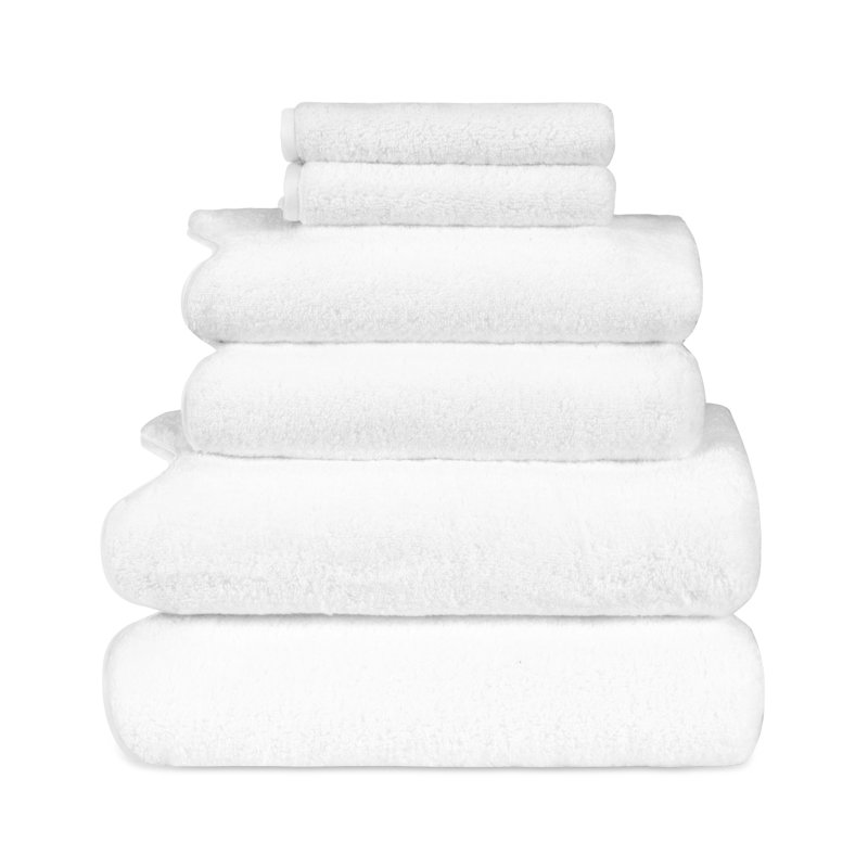 Antalya 6 Piece Turkish Cotton Towel Set, White