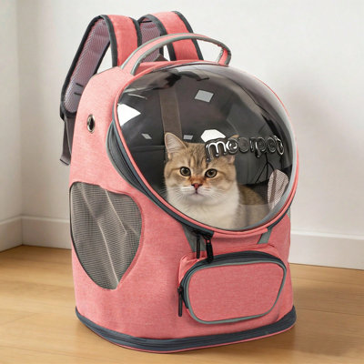 Foldable Transparent Cat & Dog Backpack Carrier – Breathable, Portable Travel Bag With Zipper