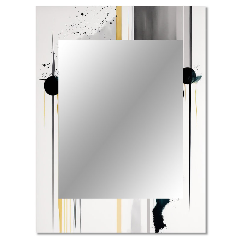 Abstrait transitionnel formes III - miroir mural formes abstraites, miroir décoratif moderne, art imprimé en métal