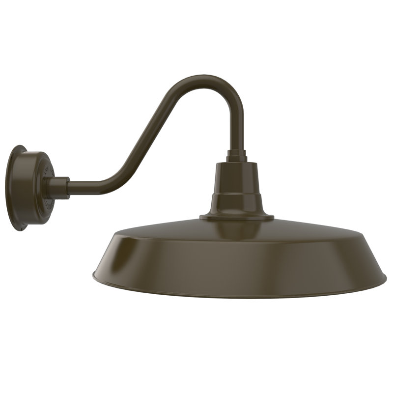 Luminaire de grange d'extérieur à DEL Haleigh, H 15 po x l 22 po x p 27 po, Bronze acajou