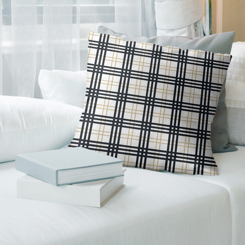 Coussin Los Angeles, 18" x 18", Housse de coussin seulement - sans coussin, Or / noir Nouvelle-Orléans
