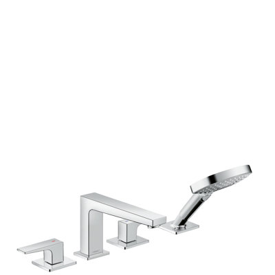 Ensemble de baignoire romaine à 4 trous avec poignées levier Metropol et ensemble de garniture de douche à main 1,75 GPM seulement