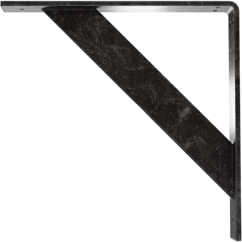 Support traditionnel en acier, H 12 po x l 2 po x P 12 po, Argent antique