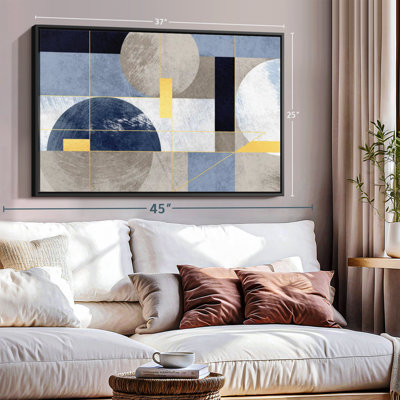 Impression sur toile à cercles dorés