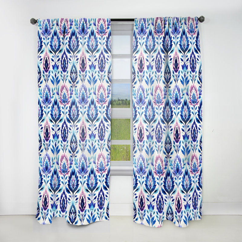 «Ikat Harmony Embrace» - Rideau rétro - Velours obscurcissant - 1 panneau, L 52 po x L 108 po