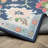 Kugler Traditional Bordered Floral Blue/ Multi Printed Washable Flat Pile Area Rug-1392115179