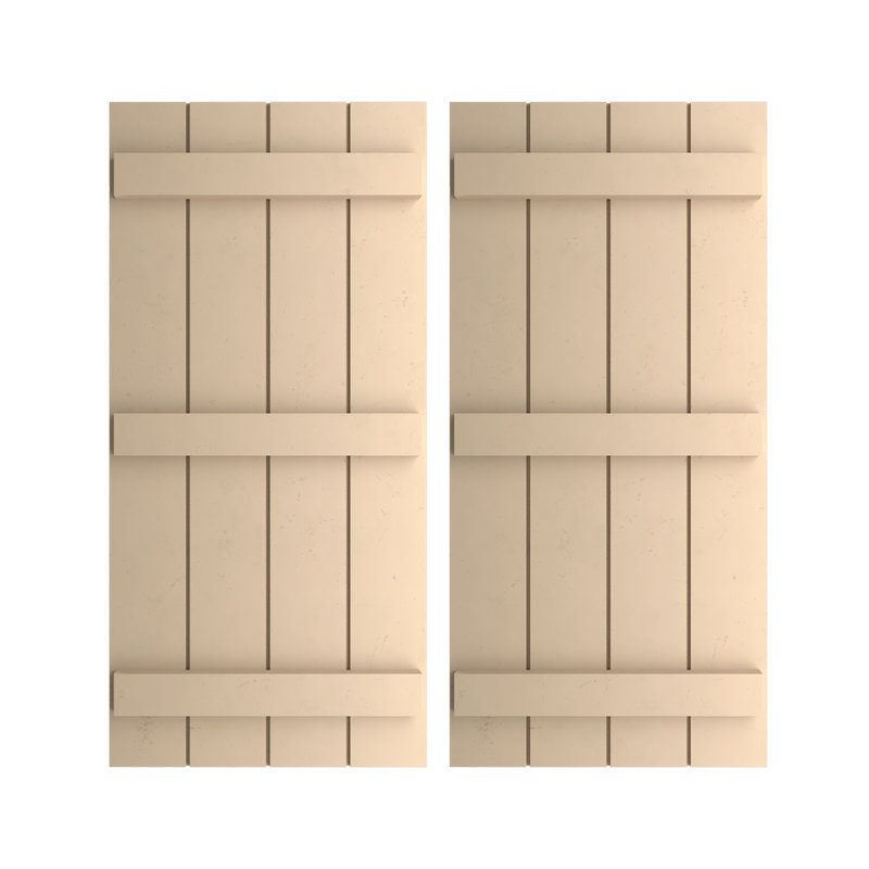 Volets Rustic, Texture lisse / brun clair apprêté, 22", H 58 po x l 22 po x P 1 po