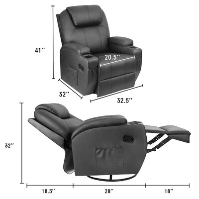 Winston Porter Vegan Leather Heated Massage Chair & Reviews | Wayfair