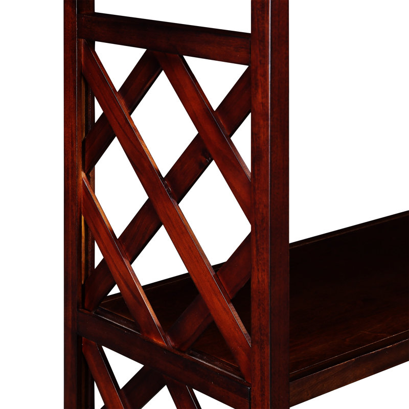 Versatile Console Table 3-Tier With Storage Shelves - Stylish Open Bookshelf Bookcase With Solid Wood Legs For Hallway, Living Room, And Bedroom
