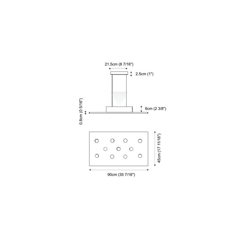 Pop 11 - Light Unique / Statement Rectangle / Square Chandelier, White