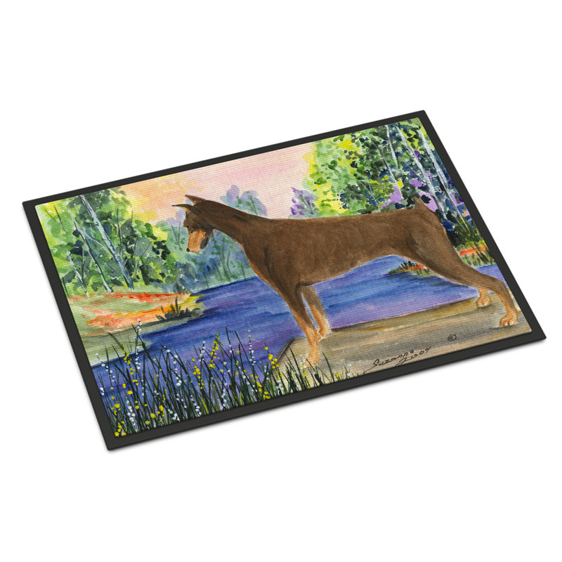 Paillasson d’intérieur antidérapant Swaledale Doberman, Rectangle 1 pi 6 po x 2 pi 3 po