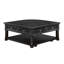 Table basse de style classique gris anthracite avec plateau relevable et tablettes de rangement