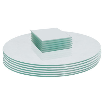 Harbour Housewares - 12pc Round Glass Placemats & Square Coasters Set - 30cm
