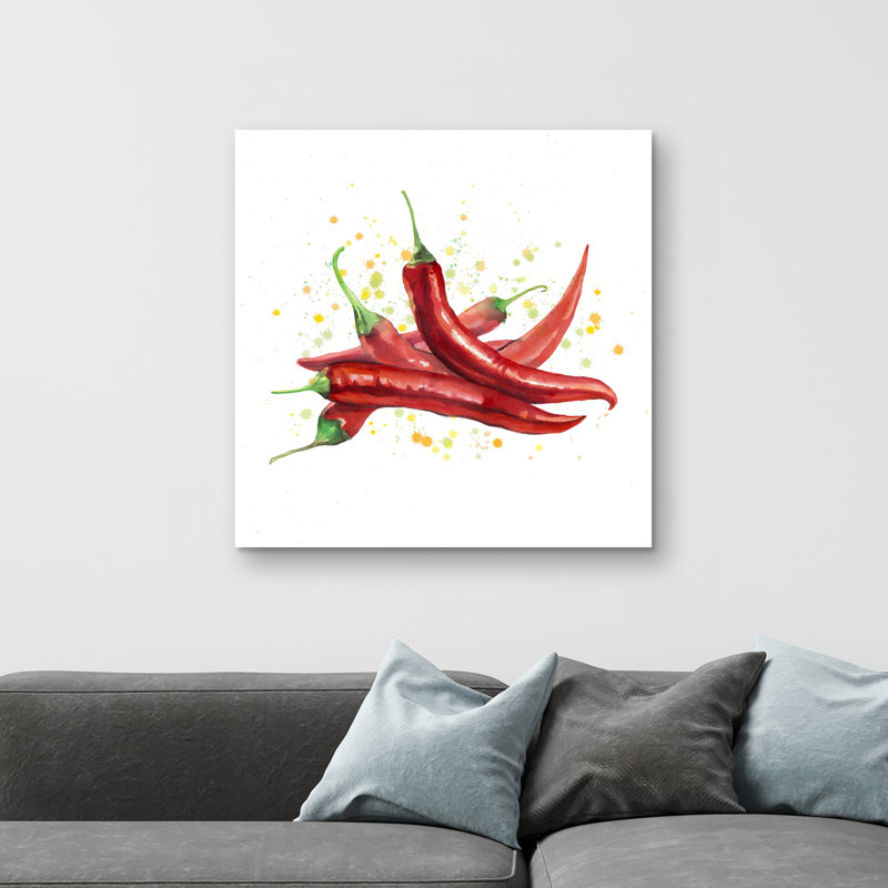 hot peppers - 32"x32" art on canvas