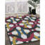 Rose géométrique/jaune/Tapis décoratif bleu-1235624810