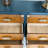 Modern sea shell handle drawer accent cabinet