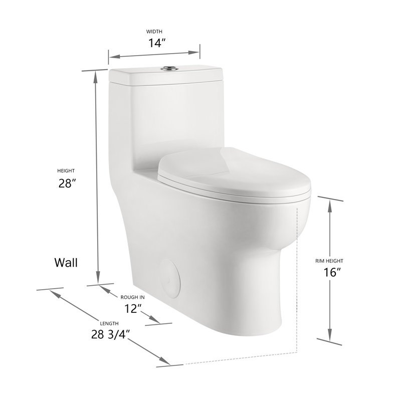 Toilette de salle de bain Ally, 12, Blanc / noir