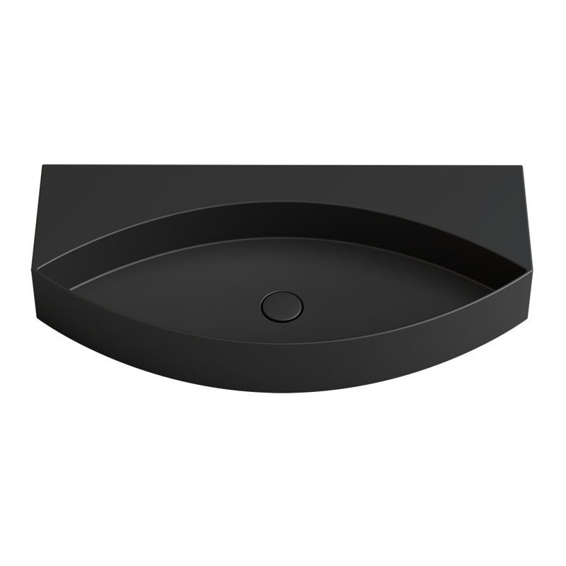 Occhio 35.2 in. L Bathroom Sink, Glossy White, No Hole