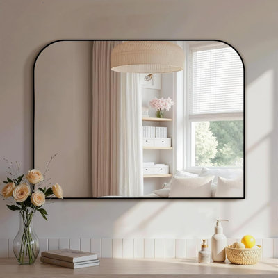Miroir de salle de bain 30" x 40" avec cadre en métal doré, à placer au-dessus du lavabo