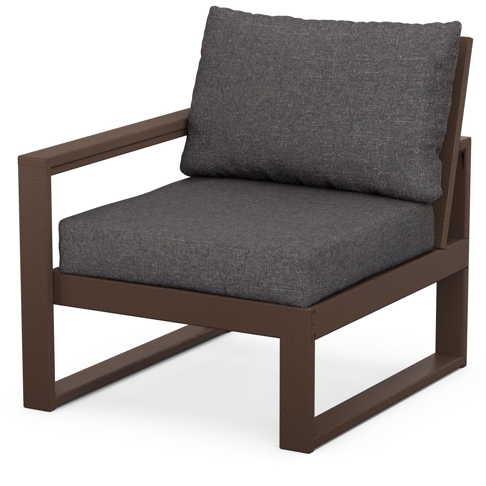 POLYWOOD Outdoor Lounge Chair, Mahogany, Ash Charcoal