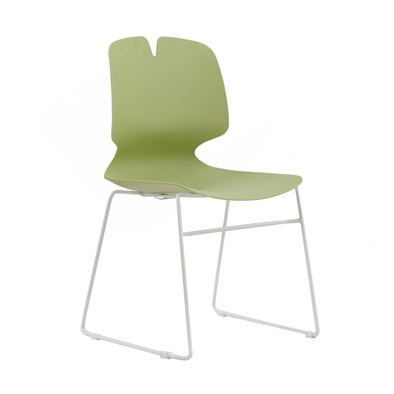 Ensemble de 4 chaises de bureau modernes empilées en polypropylène vert et gris avec capacité de charge de 180 kg, Vert