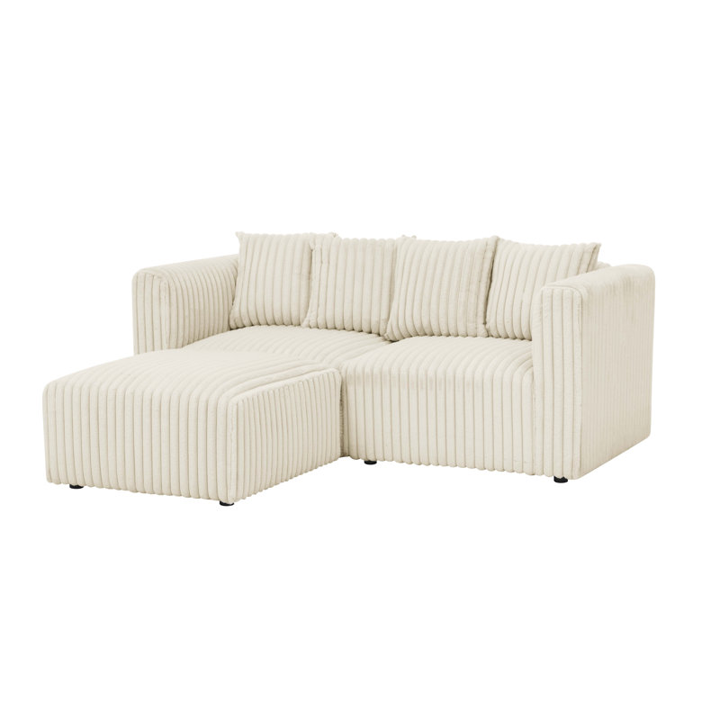 Canapé modulaire Drumnadrochit, Fausse fourrure beige