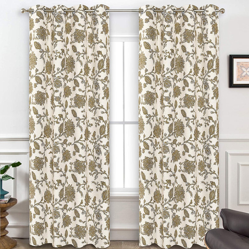 Zawacki Linen Blend Blackout Sliding Panel Pair, Taupe/Beige, 52" W x 96" L