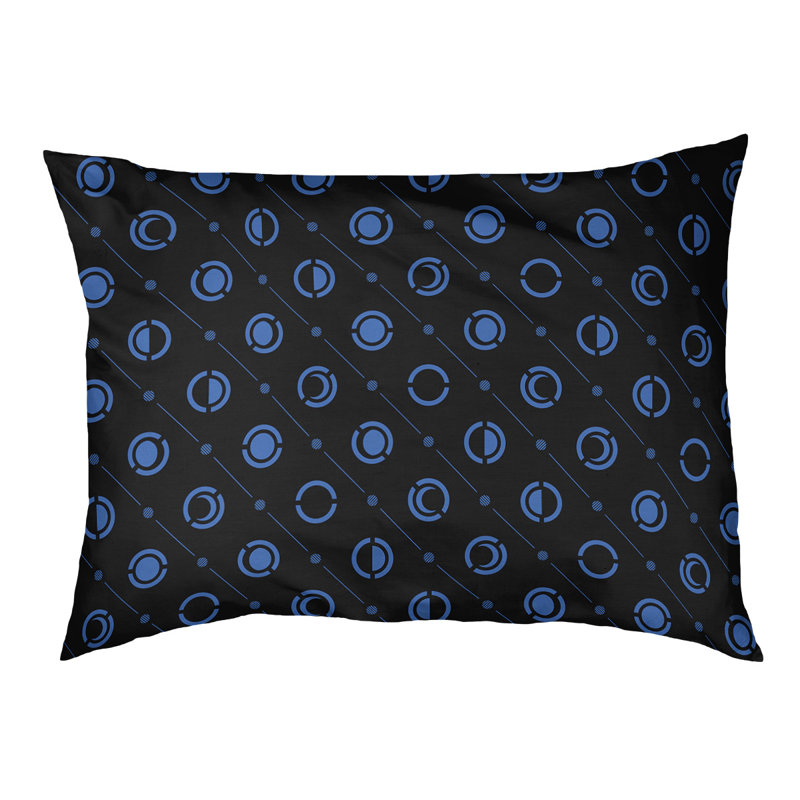 Coussin d’extérieur pour chien moon phases Chenault, Moyen (l 40 po x P 6,5 po x H 30 po), Bleu / Noir