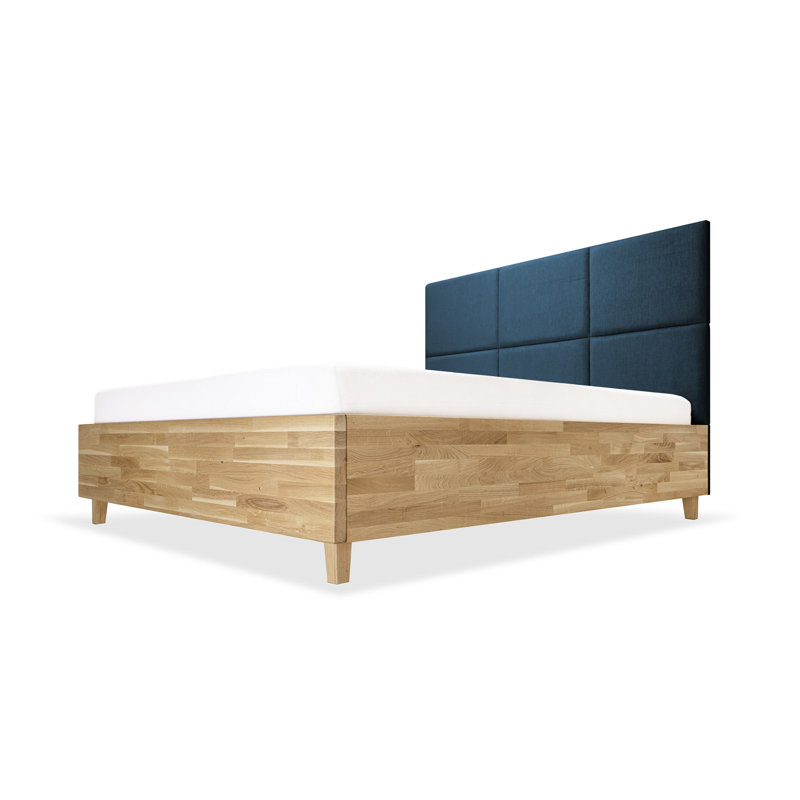 Upholstered Bed, 200 x 200 cm, Blue