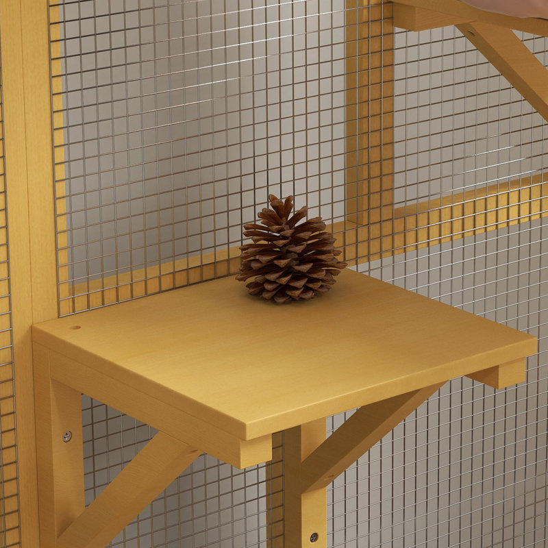  Maison de chat en bois pour chat à 3 niveaux