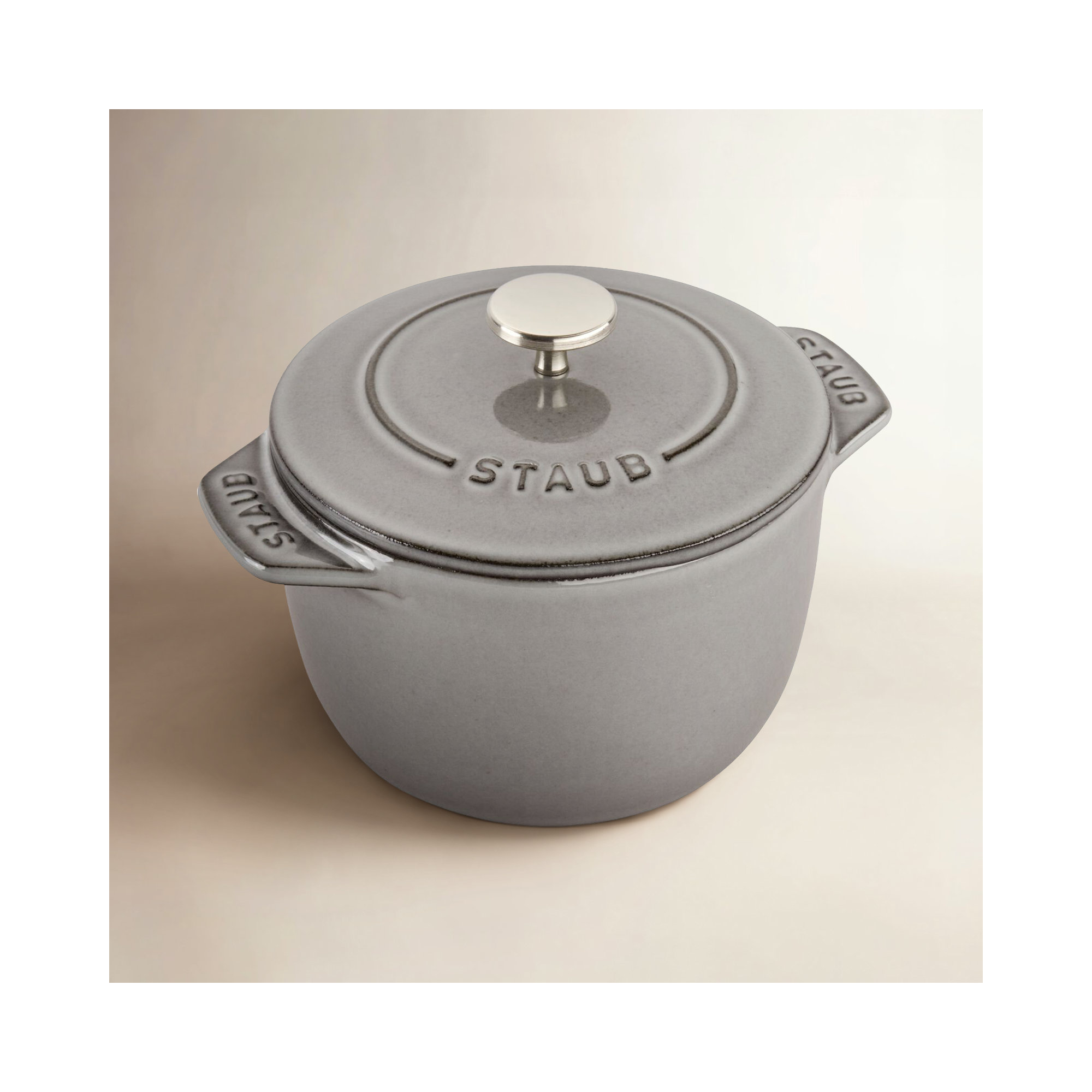 Staub Cast Iron Petite French Oven, Graphite Gray, .77 quarts