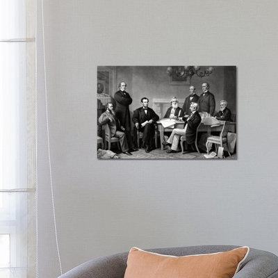 " Restored Picture Of President Lincoln Reading The Emancipation Proclamation To His Cabinet " by John Parrot