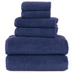Raheeb Towel Set - Cotton Bathroom Accessories with Bath Towels, Hand Towels, and Washcloths - Machine Washable Towels by Lavish Home 