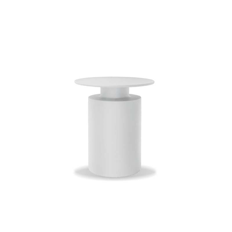 Table de bout en aluminium thermolaqué Rook, Blanc mat