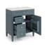 Meuble-lavabo bleu 30 po avec lavabo supérieur, meuble-lavabo moderne simple à 2 tiroirs et tiroir basculant-130933843-130933846