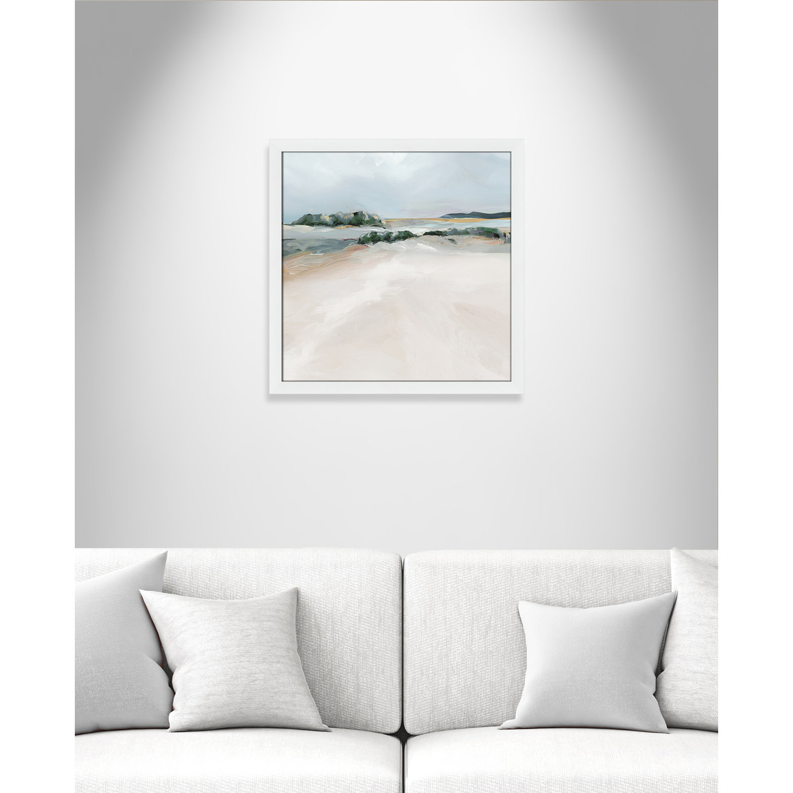Anelis "Shimmering Path" Painting, 24.5" H x 24.5" W x 1.12" D, White Framed