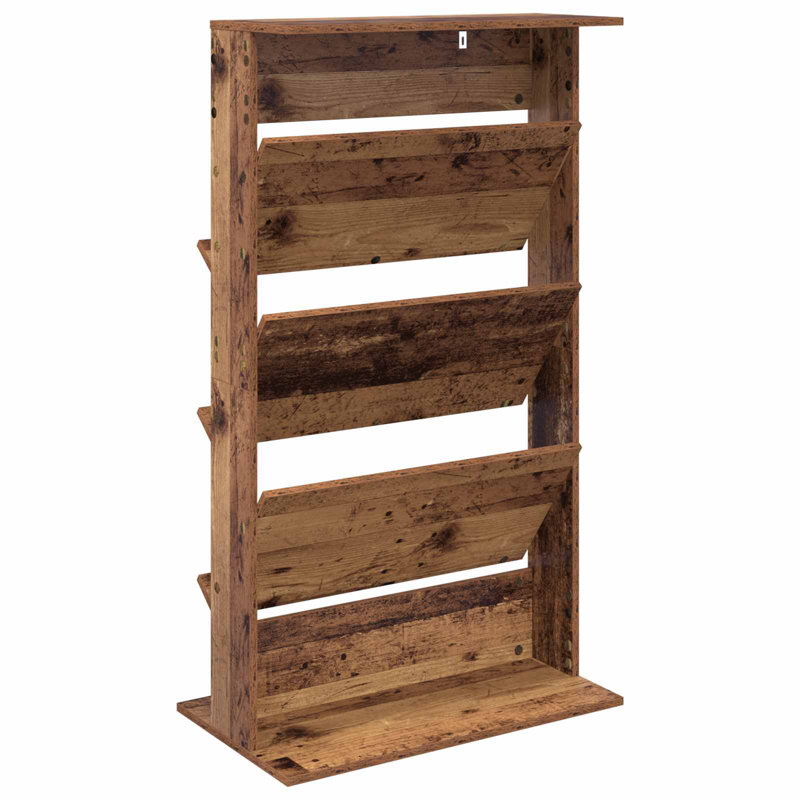 Wood Free Standing Magazine Rack, Old Wood