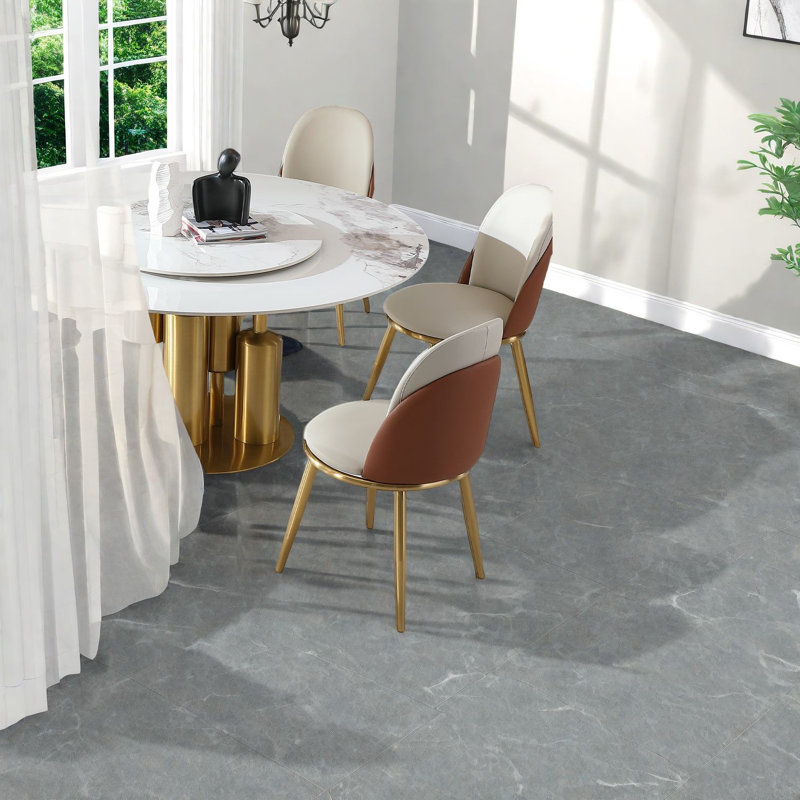 Ensembles de table de salle à manger élégants et modernes avec plateau en pierre frittée pour espaces compacts
